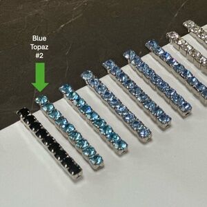 Danny Pollak Blue Topaz Swarovski Crystal Bobby Pin (#2) - approx. 2.5 in. long